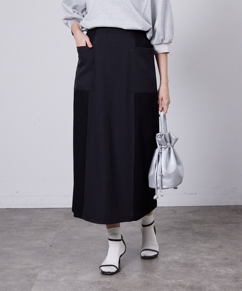 Chez toi(シェトワ)の「異素材ナロースカート(スカート・レディース・アイボリー/ブラック/キャメル・FREE)」の21枚目の写真