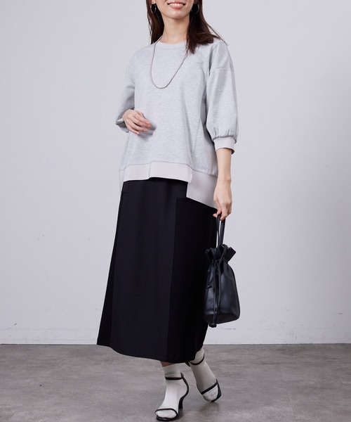 Chez toi(シェトワ)の「異素材ナロースカート(スカート・レディース・アイボリー/ブラック/キャメル・FREE)」の22枚目の写真