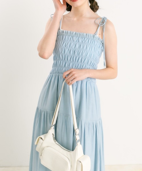 OLIVE des OLIVE（オリーブデオリーブ）の「【S/M展開】シャーリングキャミワンピース　1041090090（ワンピース・レディース・ブラック/チェック/アイボリー/サックスブルー/ブラック系その他・MEDIUM/SMALL）」の22枚目の写真