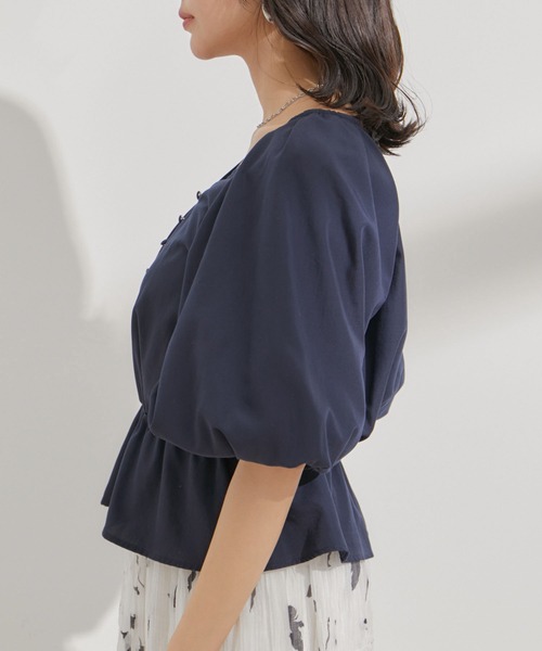 kaval カヴァル Vネック バルーンスリーブ シャツ ブラウス kaval カヴァル Vネック バルーンスリーブ シャツ ブラウス