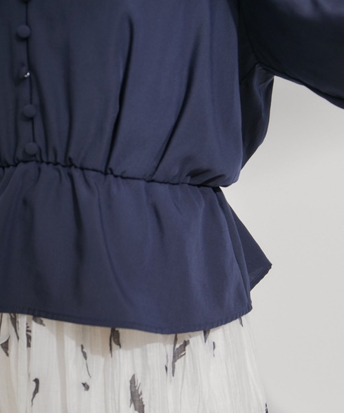 VIS（ビス）の「バルーンスリーブVネックブラウス（シャツ/ブラウス・レディース・ホワイト系その他5/グリーン系その他/ネイビー・FREE）」の9枚目の写真