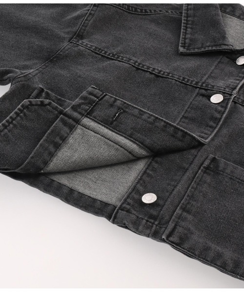 Settimissimo（セッティミッシモ）の「アシンメトリー ポケット 加工デニム ショート ジャケット Gジャン（デニムジャケット・レディース・ブラック/ブルー・FREE）」の20枚目の写真