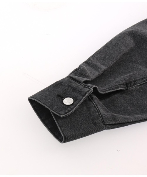 Settimissimo（セッティミッシモ）の「アシンメトリー ポケット 加工デニム ショート ジャケット Gジャン（デニムジャケット・レディース・ブラック/ブルー・FREE）」の21枚目の写真
