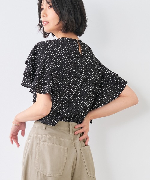 MICA&DEAL（マイカ＆ディール）の「ドットフリルブラウス