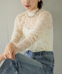 MAISON BREEZE reveur | 【MAISON BREEZE reveur】classical sheer lace high neck tops(Tシャツ/カットソー)