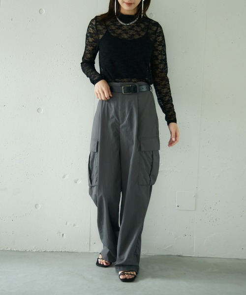 MAISON BREEZE reveur(メゾンブリーズレヴール)の「【MAISON BREEZE reveur】high neck flower lace tops ハイネック フラワーレース シアートップス(Tシャツ/カットソー・レディース・アイボリー/ブラック/サックスブルー・FREE)」の17枚目の写真