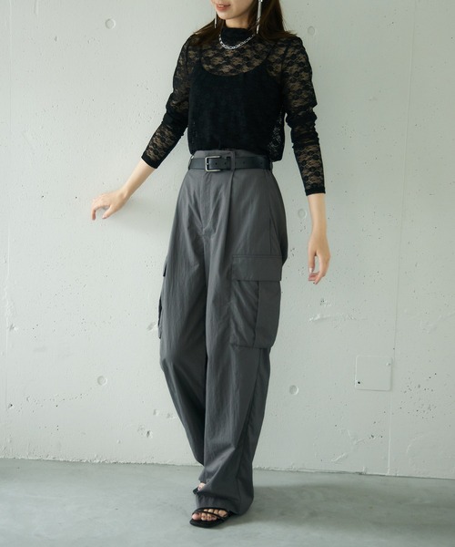MAISON BREEZE reveur(メゾンブリーズレヴール)の「【MAISON BREEZE reveur】high neck flower lace tops ハイネック フラワーレース シアートップス(Tシャツ/カットソー・レディース・アイボリー/ブラック/サックスブルー・FREE)」の18枚目の写真