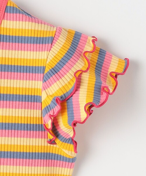 green label relaxing（グリーンレーベルリラクシング）の「TJ カラーボーダー フリル プルオーバー 100c130cm（Tシャツ/カットソー・キッズ・イエロー/ブラウン/ライラック・100cm/110cm/120cm/130cm）」の10枚目の写真