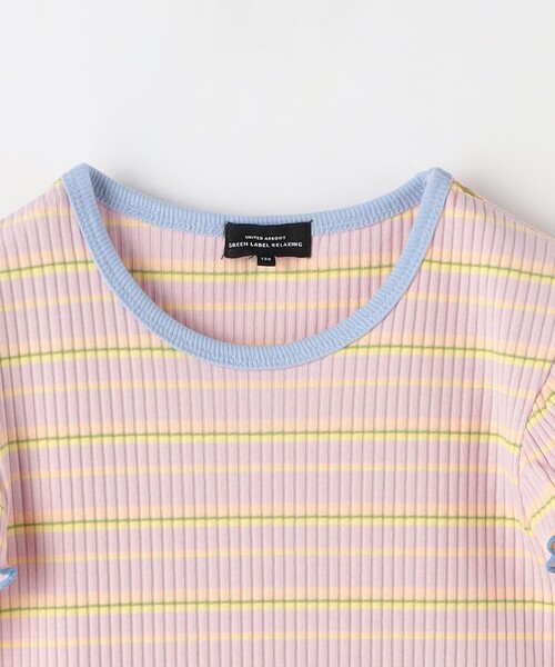 green label relaxing（グリーンレーベルリラクシング）の「TJ カラーボーダー フリル プルオーバー 100c130cm（Tシャツ/カットソー・キッズ・イエロー/ブラウン/ライラック・100cm/110cm/120cm/130cm）」の17枚目の写真