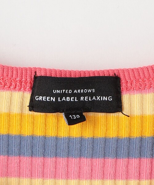 green label relaxing（グリーンレーベルリラクシング）の「TJ カラーボーダー フリル プルオーバー 100c130cm（Tシャツ/カットソー・キッズ・イエロー/ブラウン/ライラック・100cm/110cm/120cm/130cm）」の4枚目の写真