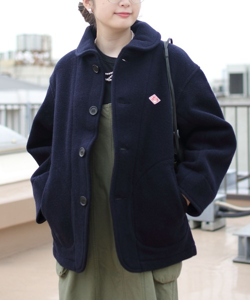 DANTON フード付きウールピーコート ダークグレー DANTON グレー