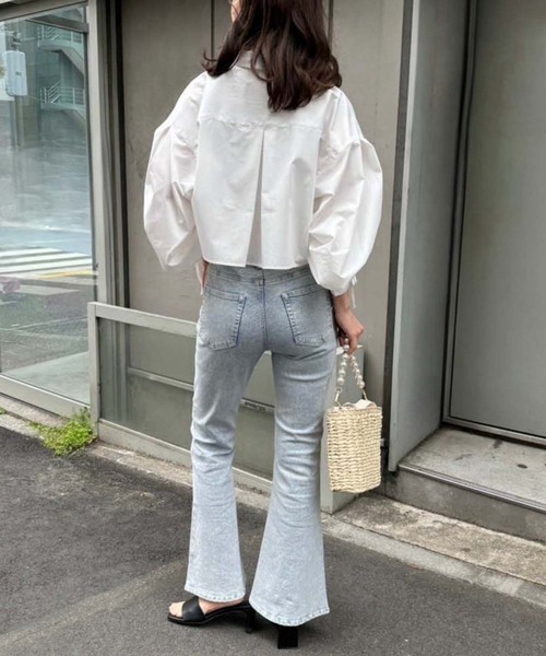 one after another NICE CLAUP（ワンアフターアナザーナイスクラップ）の「パールハンドルペーパーストローバッグ（かごバッグ・レディース・アイボリー/ブラック・FREE）」の10枚目の写真