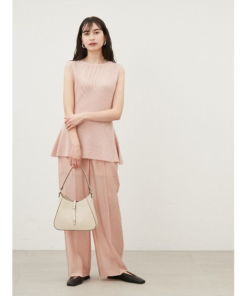 Mila Owen（ミラオーウェン）の「SET UPウエストゴムシアーパンツ（その他パンツ・レディース・ベージュ/ブラック/ピンク・1/0）」の7枚目の写真