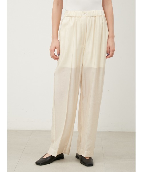 Mila Owen（ミラオーウェン）の「SET UPウエストゴムシアーパンツ（その他パンツ・レディース・ベージュ/ブラック/ピンク・1/0）」の10枚目の写真