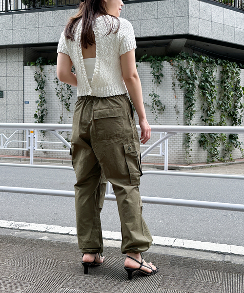 U by SPICK&SPAN（ユーバイスピックアンドスパン）の「【SUNNY SPORTS/サニースポーツ】イージーワイドカーゴパンツ 53243-2-13810（カーゴパンツ・レディース・カーキ/ブラック・FREE）」の16枚目の写真