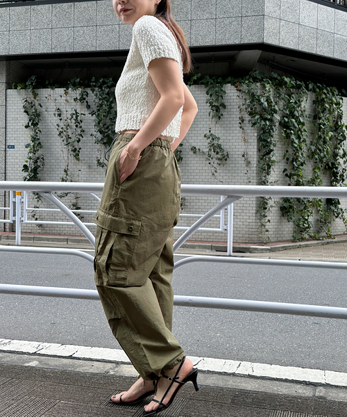 U by SPICK&SPAN（ユーバイスピックアンドスパン）の「【SUNNY SPORTS/サニースポーツ】イージーワイドカーゴパンツ 53243-2-13810（カーゴパンツ・レディース・カーキ/ブラック・FREE）」の18枚目の写真