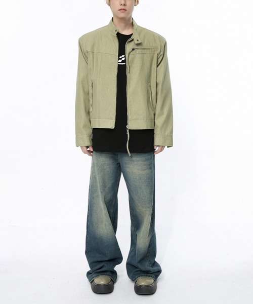 24ss 「vast cut」 おいこむ size44 ストライプワイドバギーデニムパンツ