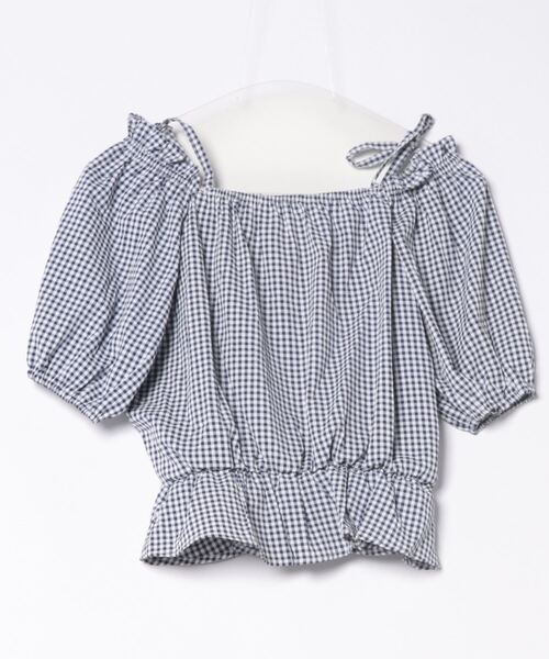 clear（クリア）の「シアーチェックフロントギャザー半袖ブラウス［着回し力抜群 大人 カジュアル］≪再入荷≫（シャツ/ブラウス・レディース・レッド/ネイビー/オフホワイト・F）」の20枚目の写真