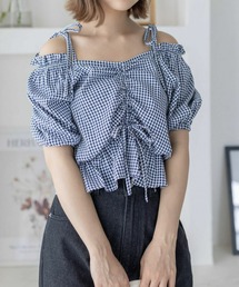 clear | シアーチェックフロントギャザー半袖ブラウス≪2024SS新作≫(シャツ/ブラウス)