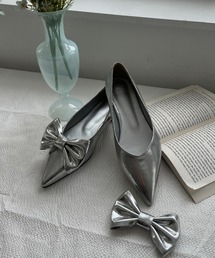 by muni:r | ビッグリボンサテン2WAYパンプス(パンプス)