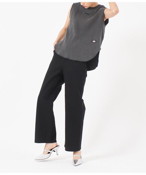 Dickies（ディッキーズ）の「DICKIES 別注ワッフルノースリーブトップス（Tシャツ/カットソー・レディース・ピンク/ホワイト/スミクロ・FREE）」の14枚目の写真