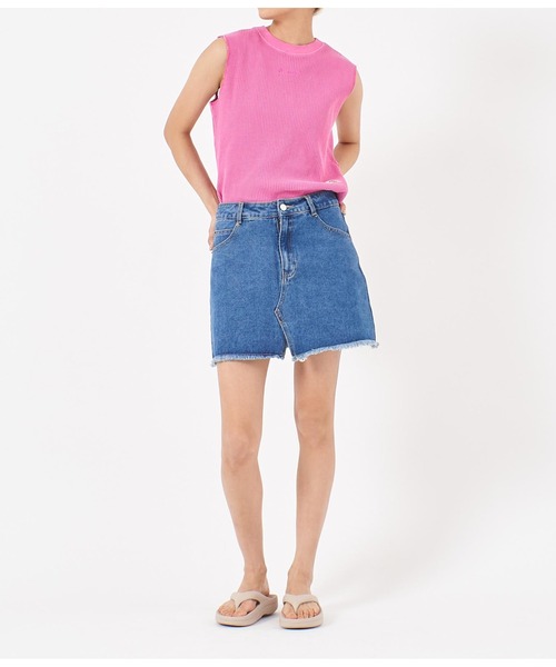 Dickies（ディッキーズ）の「DICKIES 別注ワッフルノースリーブトップス（Tシャツ/カットソー・レディース・ピンク/ホワイト/スミクロ・FREE）」の22枚目の写真