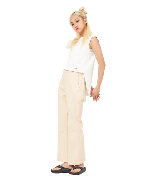 Dickies（ディッキーズ）の「DICKIES 別注ワッフルノースリーブトップス（Tシャツ/カットソー・レディース・ピンク/ホワイト/スミクロ・FREE）」の7枚目の写真