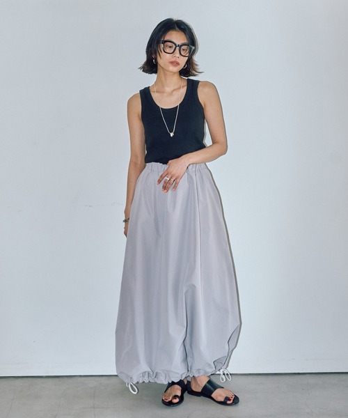 LIENCOEUR（リアンクール）の「バルーンシルエットロングスカート（スカート・レディース・ブラック/ホワイト/ライトグレー・FREE）」の18枚目の写真