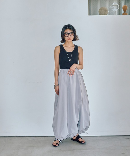 LIENCOEUR（リアンクール）の「バルーンシルエットロングスカート（スカート・レディース・ブラック/ホワイト/ライトグレー・FREE）」の19枚目の写真