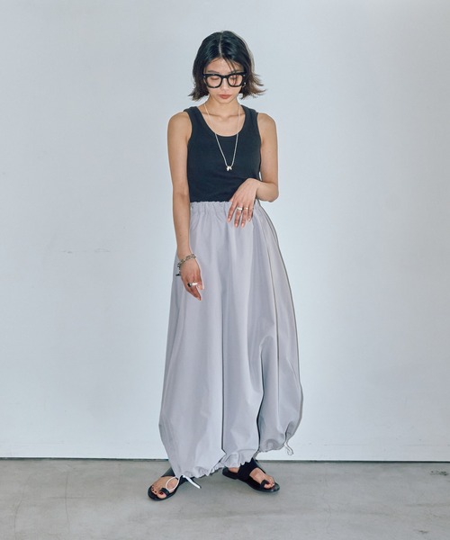 LIENCOEUR（リアンクール）の「バルーンシルエットロングスカート（スカート・レディース・ブラック/ホワイト/ライトグレー・FREE）」の20枚目の写真