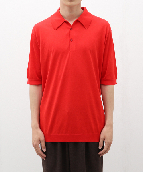 JOHN SMEDLEY(ジョンスメドレー)の「JOHN SMEDLEY (ジョンスメドレー) 別注 ISIS(ポロシャツ・メンズ・レッド/ウッド・MEDIUM/LARGE/X-LARGE/XX-LARGE)」の2枚目の写真