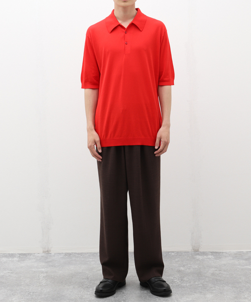 JOHN SMEDLEY(ジョンスメドレー)の「JOHN SMEDLEY (ジョンスメドレー) 別注 ISIS(ポロシャツ・メンズ・レッド/ウッド・MEDIUM/LARGE/X-LARGE/XX-LARGE)」の3枚目の写真