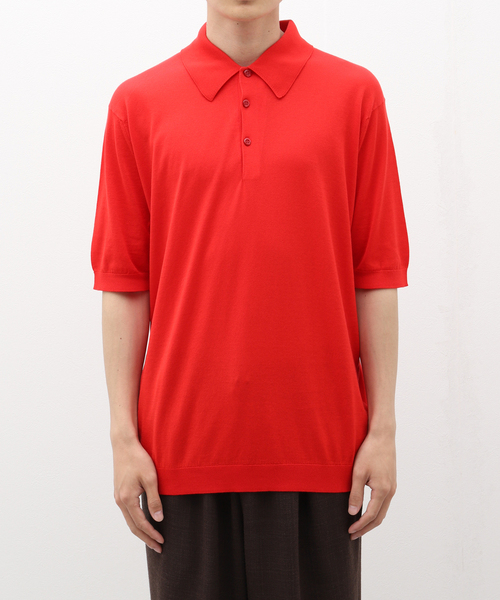 JOHN SMEDLEY(ジョンスメドレー)の「JOHN SMEDLEY (ジョンスメドレー) 別注 ISIS(ポロシャツ・メンズ・レッド/ウッド・MEDIUM/LARGE/X-LARGE/XX-LARGE)」の4枚目の写真