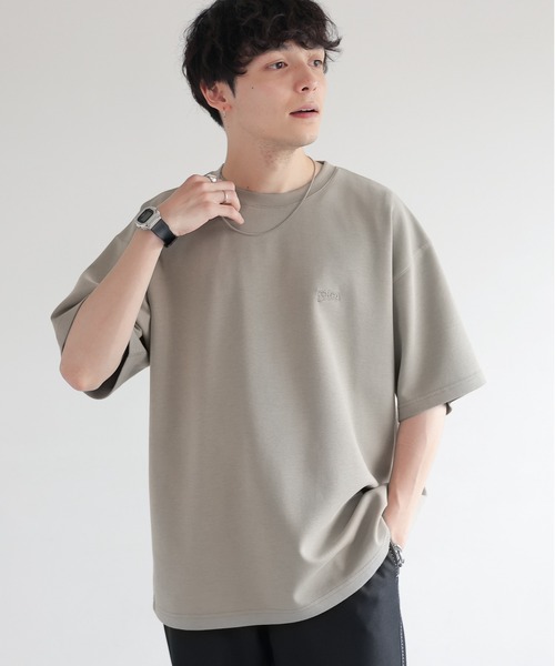 RAGEBLUE（レイジブルー）の「パウダーブリーチ/ワンポイント刺繍オーバーサイズポンチTシャツ（Tシャツ/カットソー・メンズ・ベージュ/オレンジ/グレー/ブルー・SMALL/MEDIUM/LARGE）」の3枚目の写真