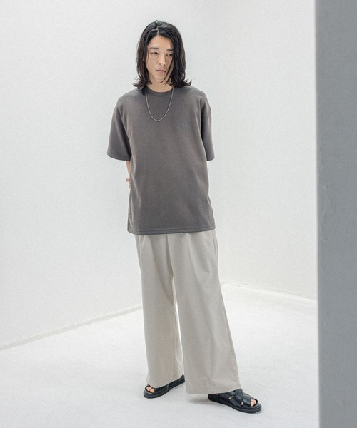 RAGEBLUE（レイジブルー）の「パウダーブリーチ/ワンポイント刺繍オーバーサイズポンチTシャツ（Tシャツ/カットソー・メンズ・ベージュ/オレンジ/グレー/ブルー・SMALL/MEDIUM/LARGE）」の6枚目の写真