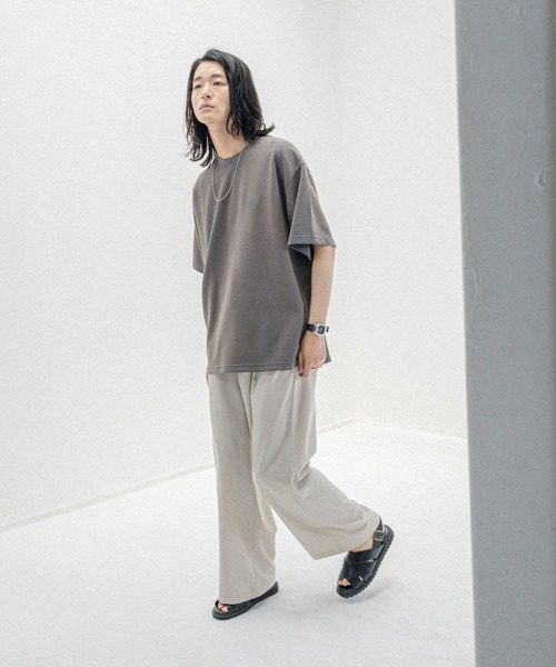 RAGEBLUE（レイジブルー）の「パウダーブリーチ/ワンポイント刺繍オーバーサイズポンチTシャツ（Tシャツ/カットソー・メンズ・ベージュ/オレンジ/グレー/ブルー・SMALL/MEDIUM/LARGE）」の7枚目の写真