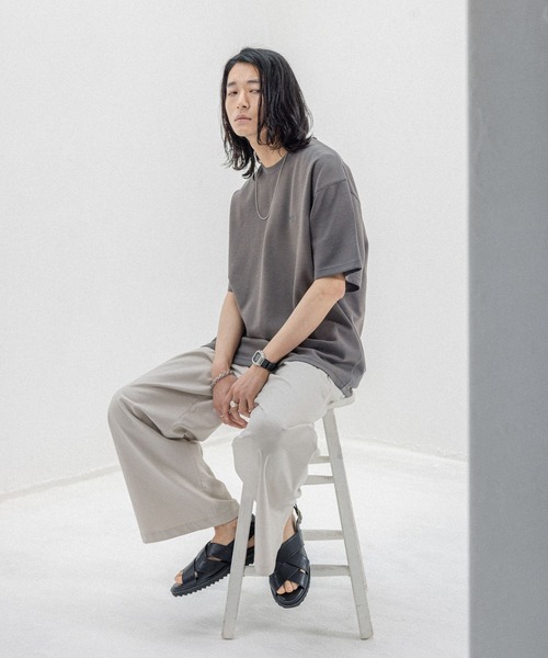 RAGEBLUE（レイジブルー）の「パウダーブリーチ/ワンポイント刺繍オーバーサイズポンチTシャツ（Tシャツ/カットソー・メンズ・ベージュ/オレンジ/グレー/ブルー・SMALL/MEDIUM/LARGE）」の8枚目の写真