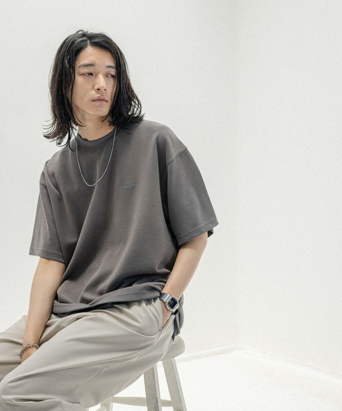 RAGEBLUE（レイジブルー）の「パウダーブリーチ/ワンポイント刺繍オーバーサイズポンチTシャツ（Tシャツ/カットソー・メンズ・ベージュ/オレンジ/グレー/ブルー・SMALL/MEDIUM/LARGE）」の11枚目の写真