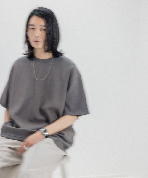 RAGEBLUE（レイジブルー）の「パウダーブリーチ/ワンポイント刺繍オーバーサイズポンチTシャツ（Tシャツ/カットソー・メンズ・ベージュ/オレンジ/グレー/ブルー・SMALL/MEDIUM/LARGE）」の13枚目の写真