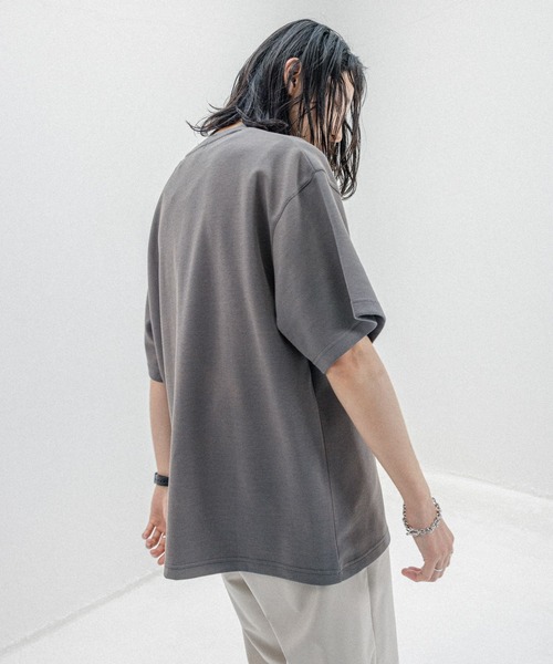 RAGEBLUE（レイジブルー）の「パウダーブリーチ/ワンポイント刺繍オーバーサイズポンチTシャツ（Tシャツ/カットソー・メンズ・ベージュ/オレンジ/グレー/ブルー・SMALL/MEDIUM/LARGE）」の14枚目の写真