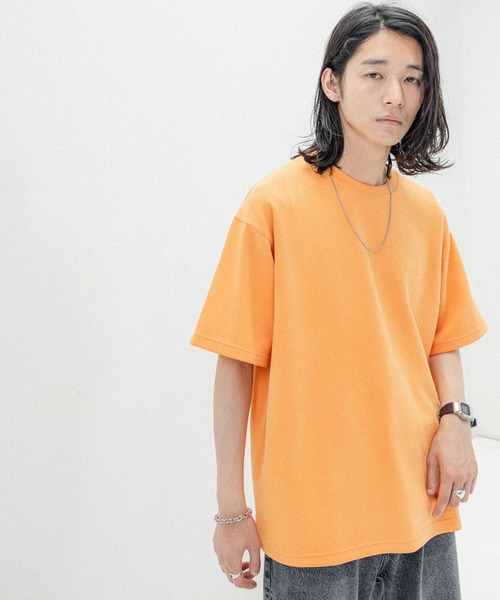 RAGEBLUE（レイジブルー）の「パウダーブリーチ/ワンポイント刺繍オーバーサイズポンチTシャツ（Tシャツ/カットソー・メンズ・ベージュ/オレンジ/グレー/ブルー・SMALL/MEDIUM/LARGE）」の21枚目の写真