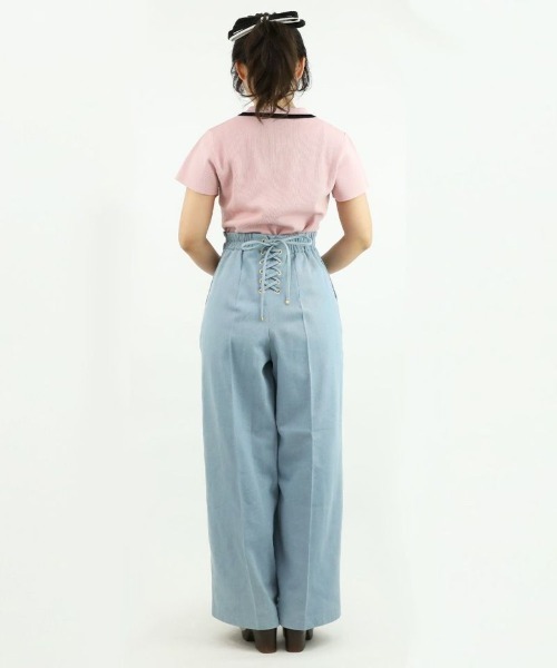 an another angelus（アンアナザーアンジェラス）の「ゴールドダブル釦デニムワイドパンツ/ananotherangelus（デニムパンツ・レディース・ブラック/ライトブルー・2/1）」の14枚目の写真