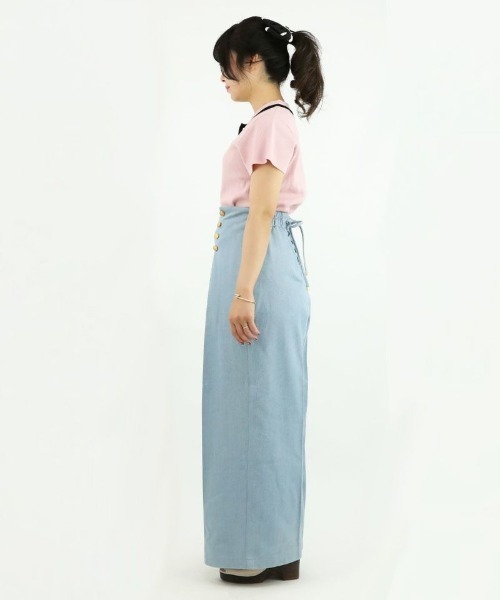 an another angelus（アンアナザーアンジェラス）の「ゴールドダブル釦デニムワイドパンツ/ananotherangelus（デニムパンツ・レディース・ブラック/ライトブルー・2/1）」の15枚目の写真