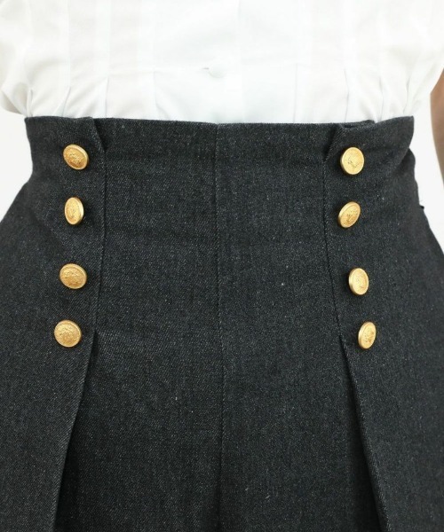 an another angelus（アンアナザーアンジェラス）の「ゴールドダブル釦デニムワイドパンツ/ananotherangelus（デニムパンツ・レディース・ブラック/ライトブルー・2/1）」の18枚目の写真