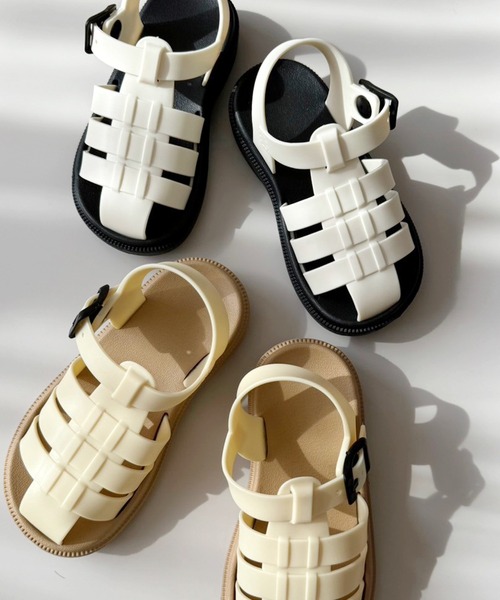 hymy（ヒュミュ）の「【 hymy-ヒュミュ- 】バイカラー EVA グルカ サンダル ( kids ) #_（サンダル・キッズ・ホワイト×ブラック/アイボリー・19cm/18cm/17cm）」の12枚目の写真