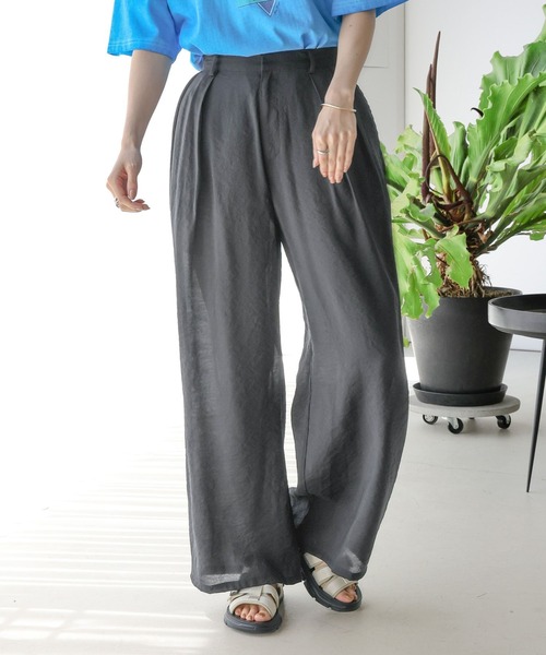 LEPSIM(レプシィム)の「2タックストレートワイドパンツ 117917(その他パンツ・レディース・ライトブルー/ブラック/ベージュ/ブラウン・LARGE/MEDIUM)」の6枚目の写真