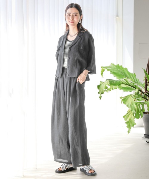 LEPSIM(レプシィム)の「2タックストレートワイドパンツ 117917(その他パンツ・レディース・ライトブルー/ブラック/ベージュ/ブラウン・LARGE/MEDIUM)」の14枚目の写真