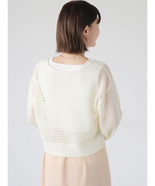 Lugnoncure（ルノンキュール）の「2WAY透かし編みニットカーディガン（カーディガン/ボレロ・レディース・ブラック/レッド/オフホワイト・F）」の15枚目の写真