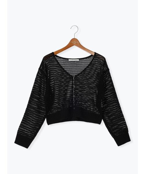 Lugnoncure（ルノンキュール）の「2WAY透かし編みニットカーディガン（カーディガン/ボレロ・レディース・ブラック/レッド/オフホワイト・F）」の18枚目の写真