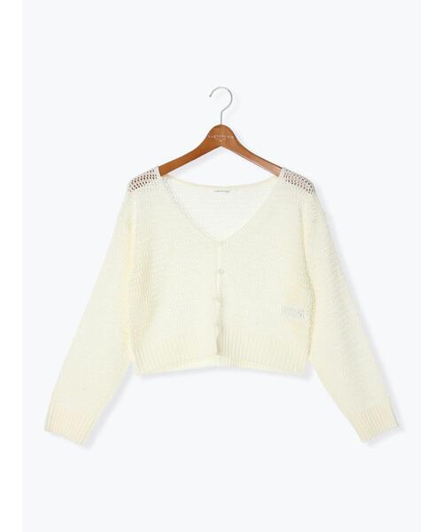 Lugnoncure（ルノンキュール）の「2WAY透かし編みニットカーディガン（カーディガン/ボレロ・レディース・ブラック/レッド/オフホワイト・F）」の19枚目の写真